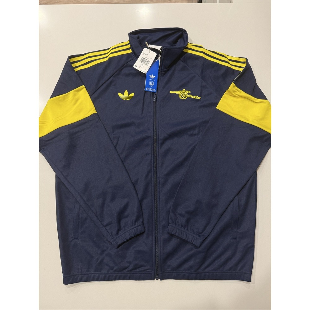 adidas AFC LF TT Track Jacket Men's XL Arsenal Navy Blue Yellow JZ5802